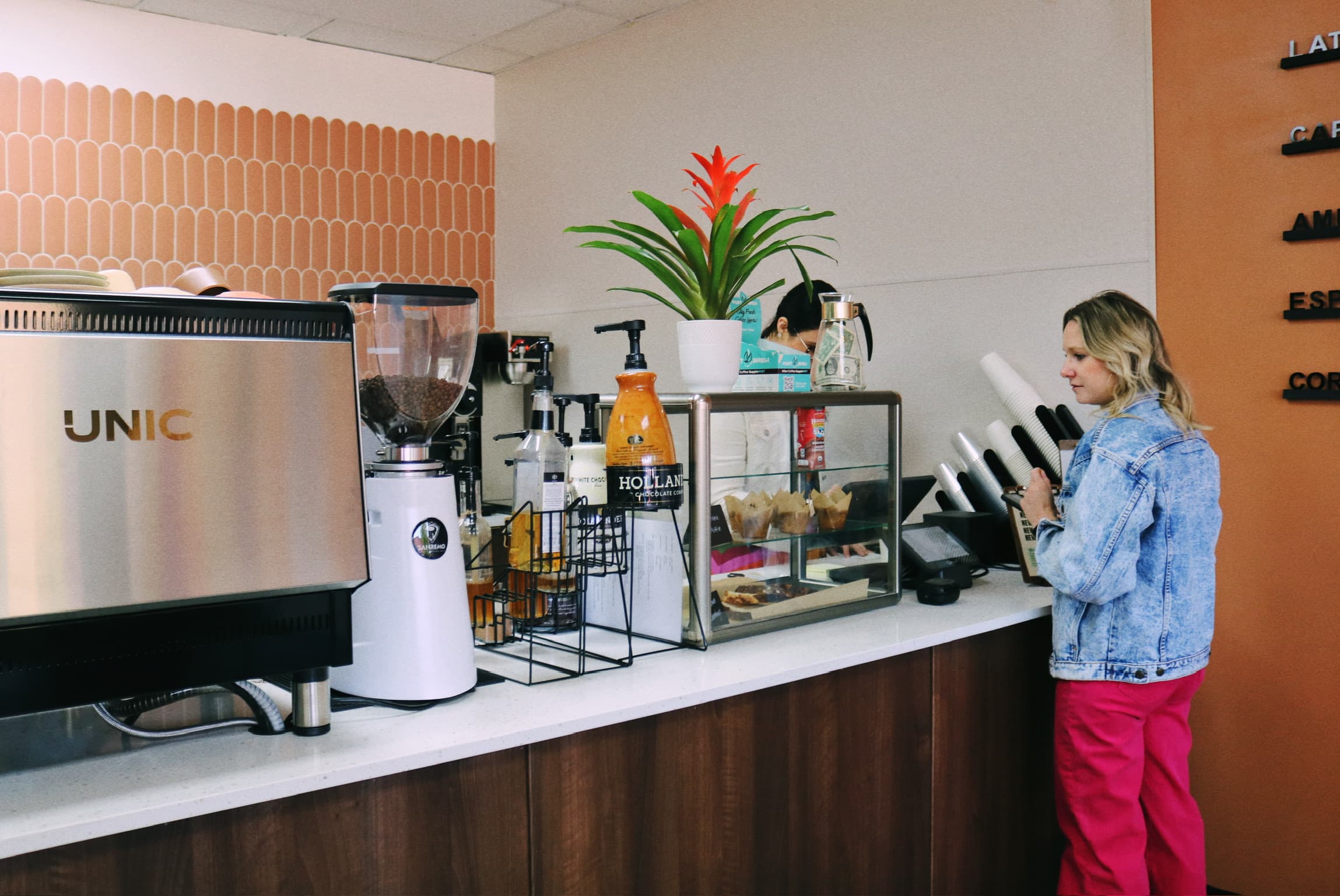 Barista preparing drinks at the Revival Coffee espresso bar